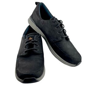 Reef Rover Mens Lace Up Low Sneaker 13 Black Nubuck Leather Casual Boat Shoe